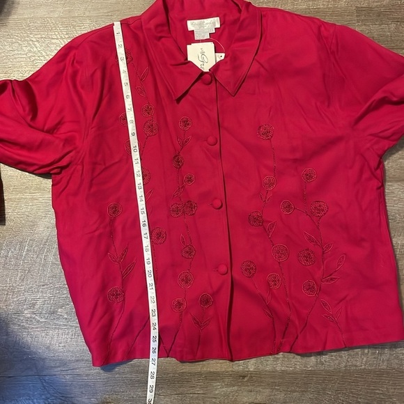 Great Cavalier by St. Paul pink Silk Embroidered Blazer Jacket size 2X Vintage - Picture 16 of 16